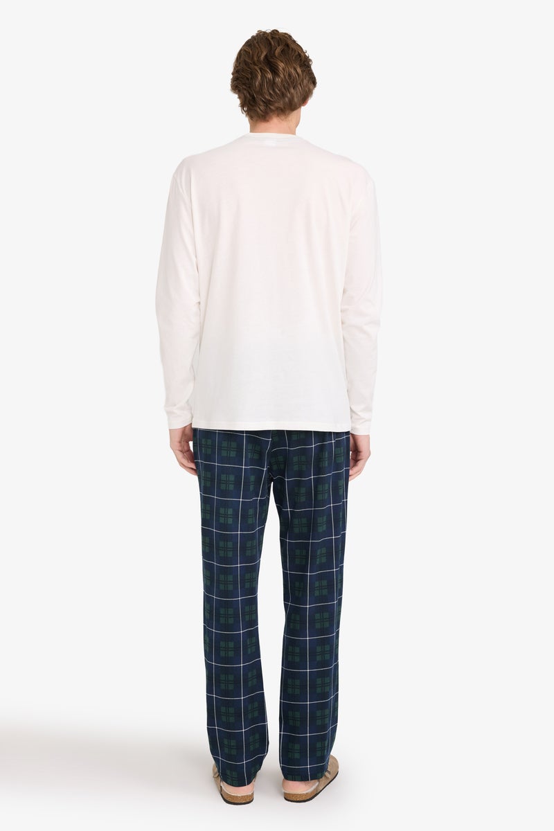 ديفاكتو طقم بيجاما قطن قصة عادية كم طويل - قطعتين - Image 5